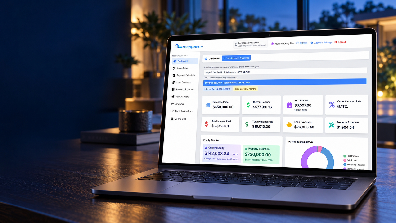 Supplied MortgageMateAU dashboard hero product image